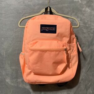 JanSport Cross Town Backpack Book Bag Peach Orange School Travel Bag 13x17